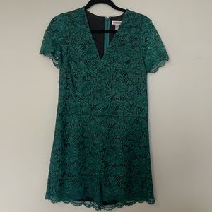 Green lace romper